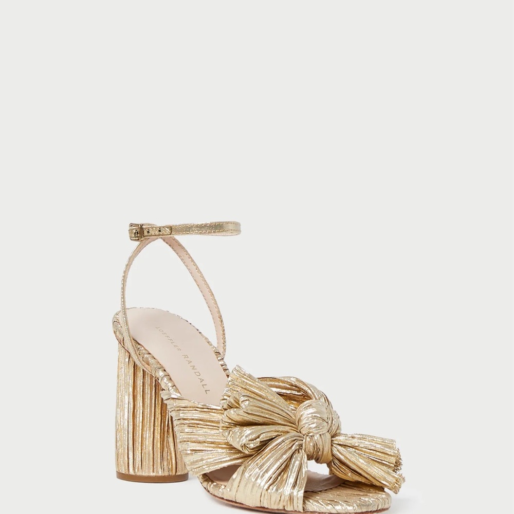 Gold Block Heel Sandals